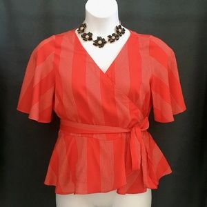 COPY - Brand new with tags! PETITE STRIPED WRAP TOP